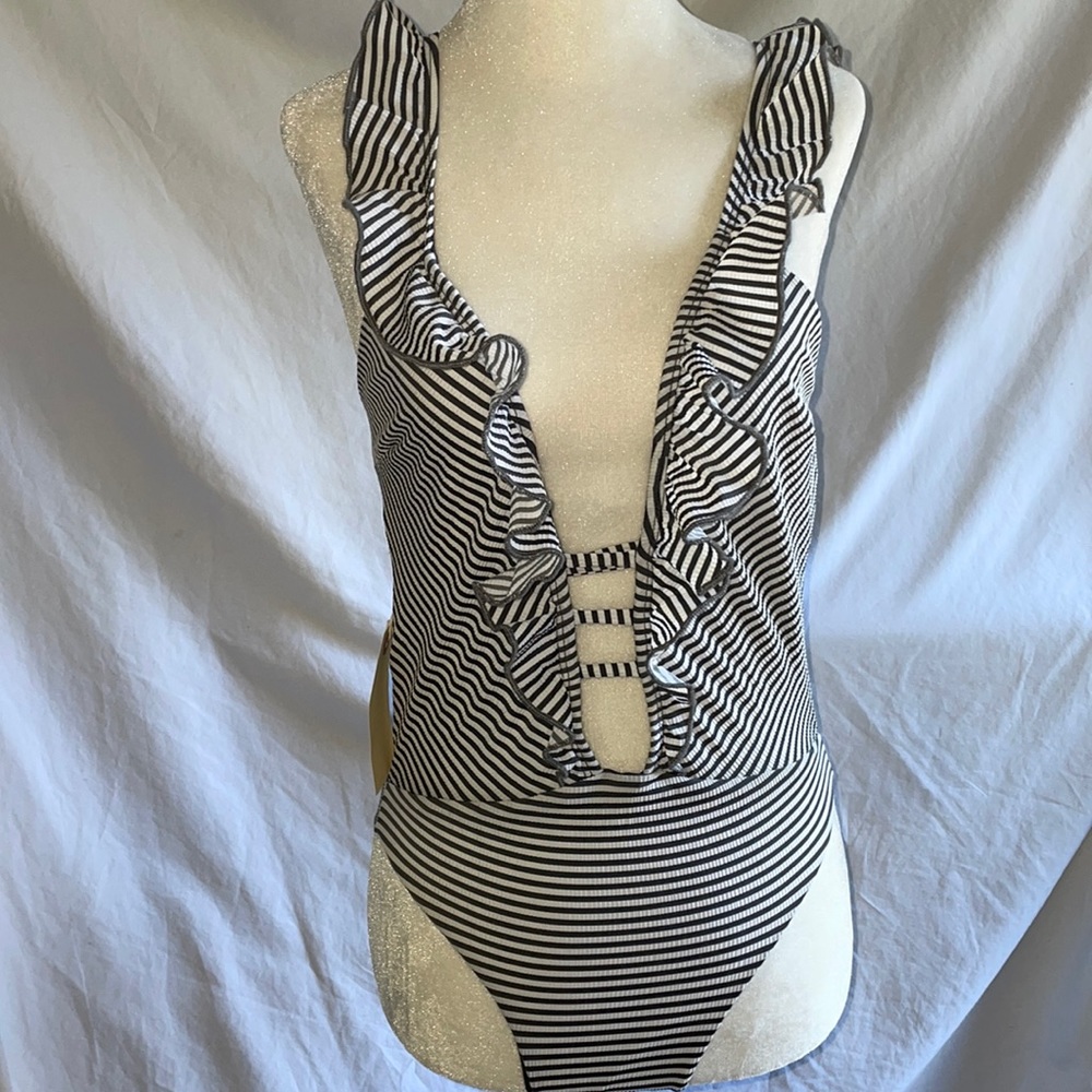 NWT blue life ruffle one piece bathing suit